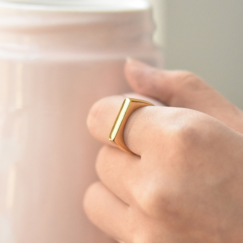 خاتم إصبع سبابة مربع قابل للتعديل بتصميم مفتوح مخصص