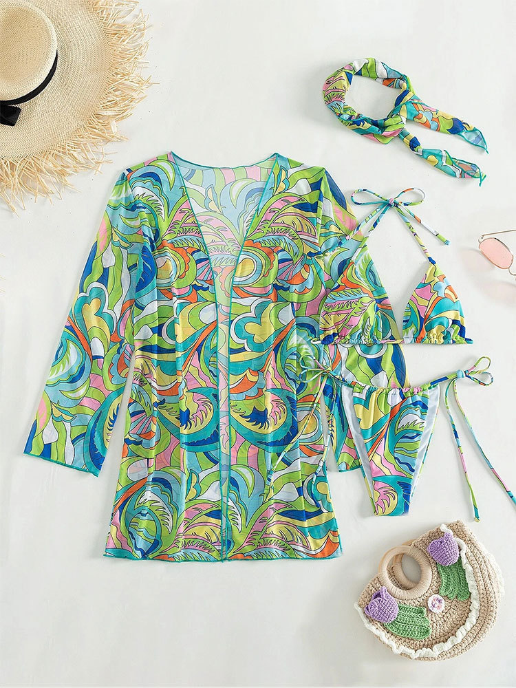 Bikini Four-piece Suit Loose Blouse