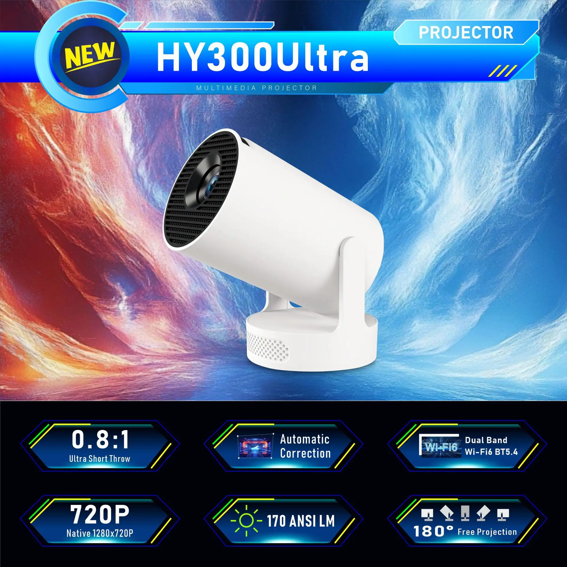 Ultra Short Focus Hy300ultra HD 4K Projector