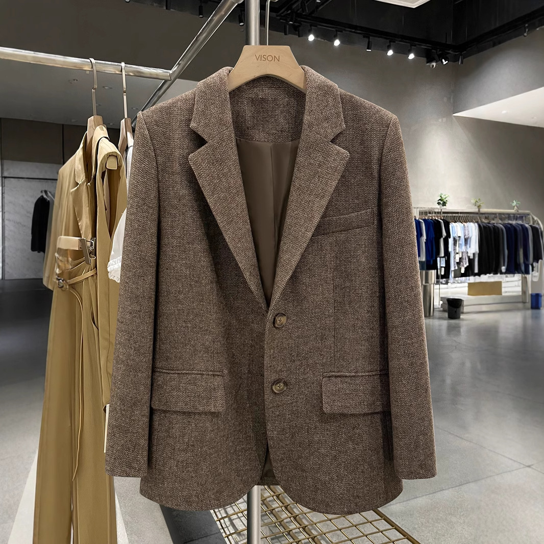 Retro Herringbone Wool Coat Chic And Versatile