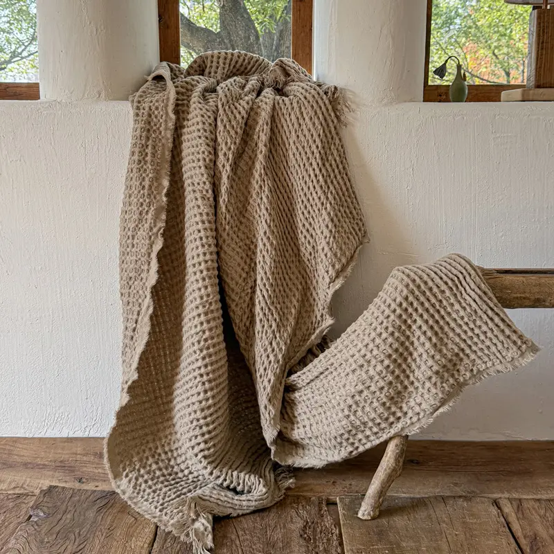 Simple Waffle-patterned Fleece Blanket Washable