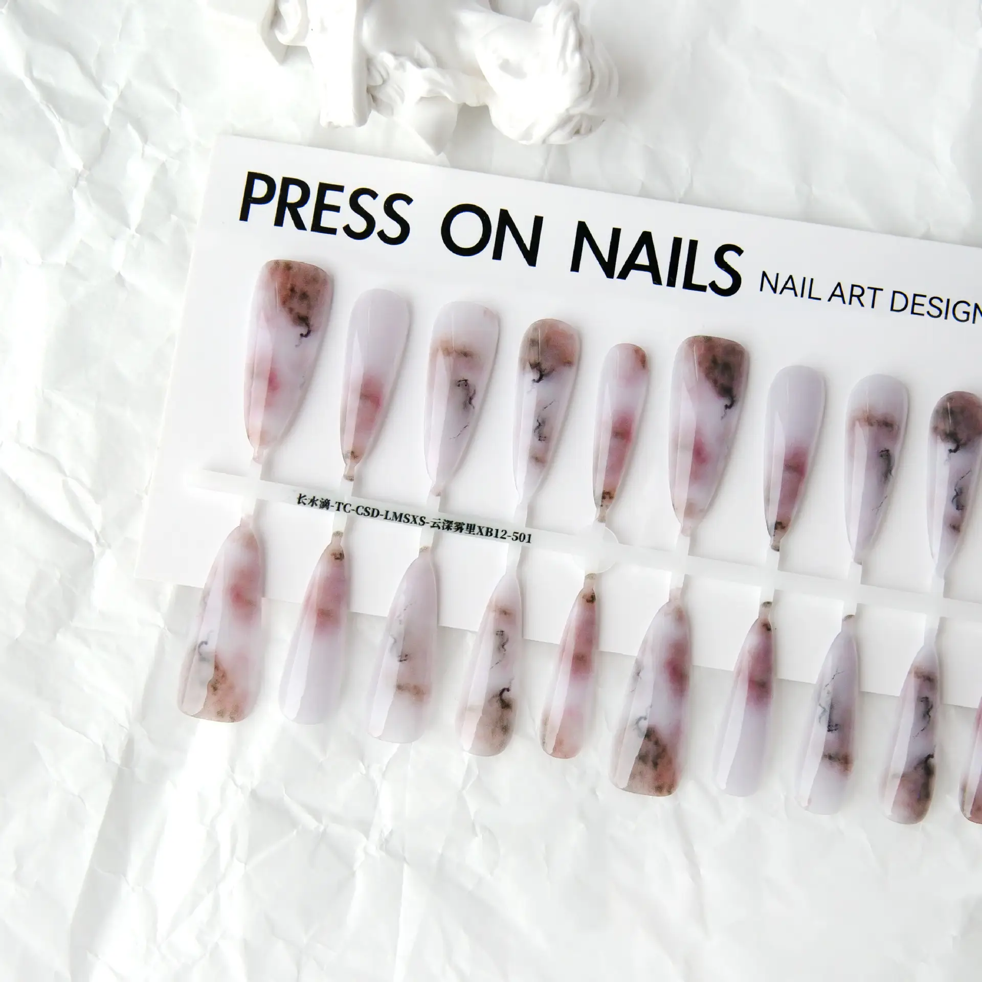 Blooming Antique Butterfly Ink Long Pointed Nail Beauty Bright Surface