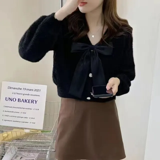 Short Artificial Mink Fur Sweater Coat Black - Shop at LoveMi