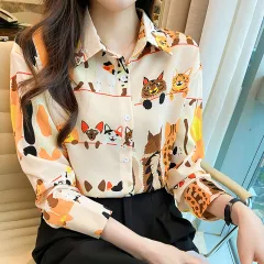 Long Sleeve Chiffon Women's Autumn Clothing Top - Picture Colour-L - View 1