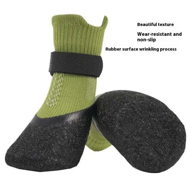 Outdoor Pet Protection Ankle Sock Small And Medium Dogs Outdoor Shoes Anti dirty Booties Green - Shop at LoveMi