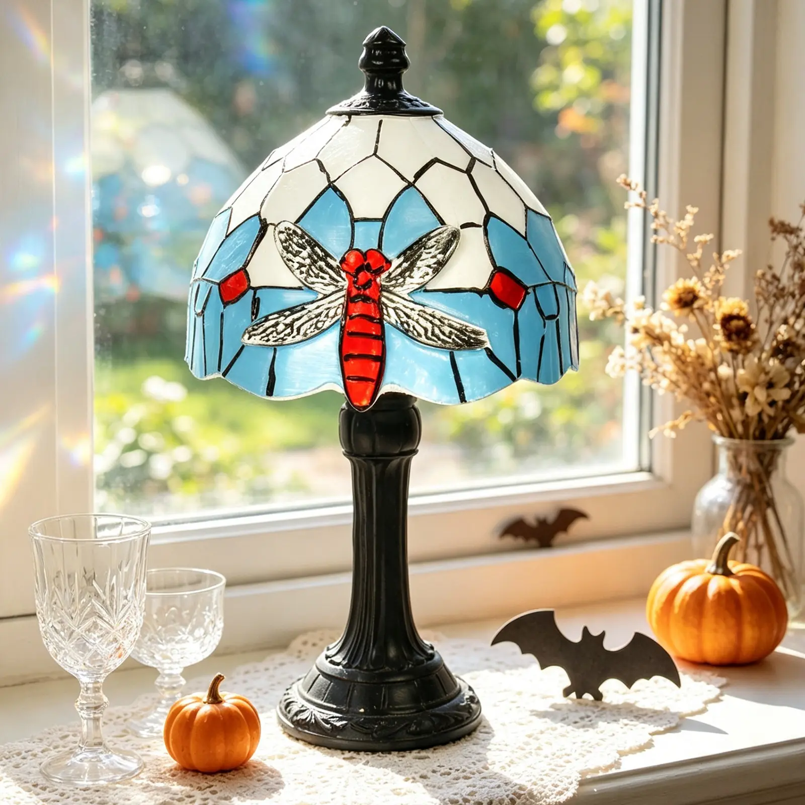 Retro European-style Colored Resin Table Lamp