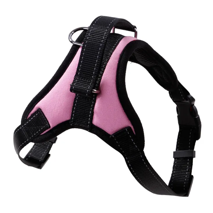 Explosion-proof Medium Large Dog Pet Saddle Chest Strap - Pink