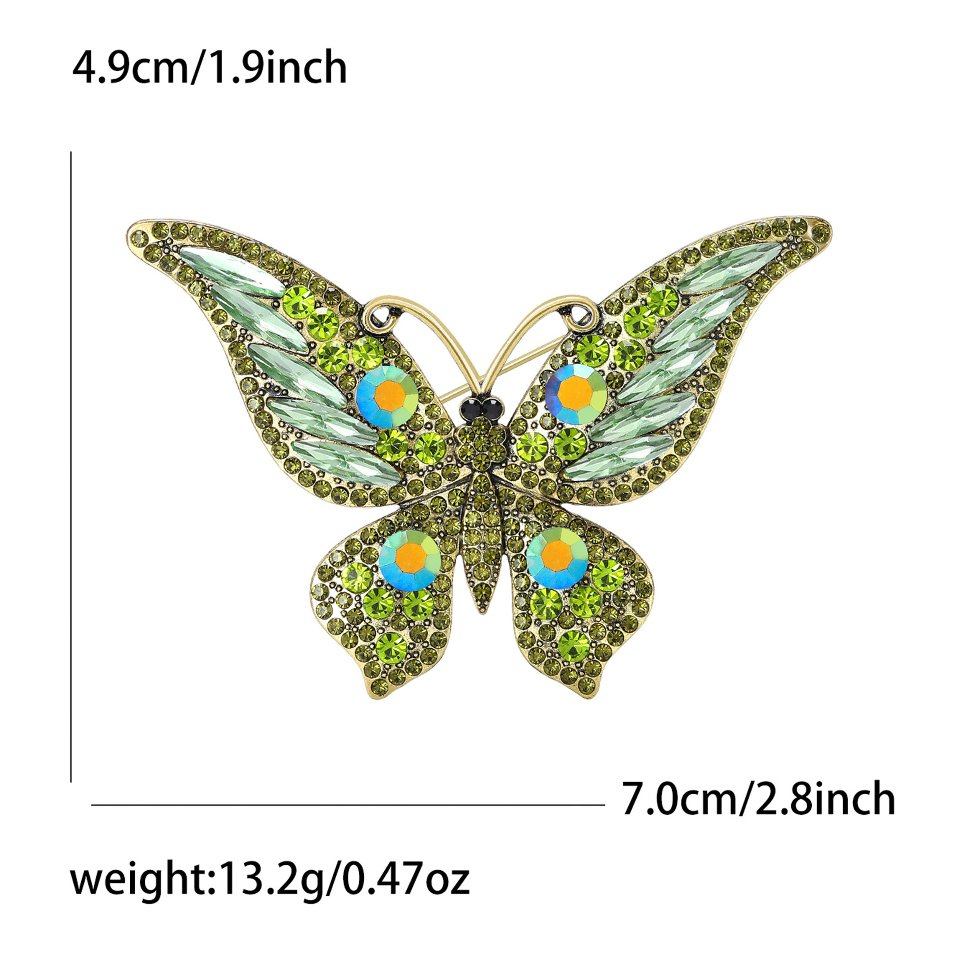 Rhinestone Butterfly Brooch, picture 4 of 11