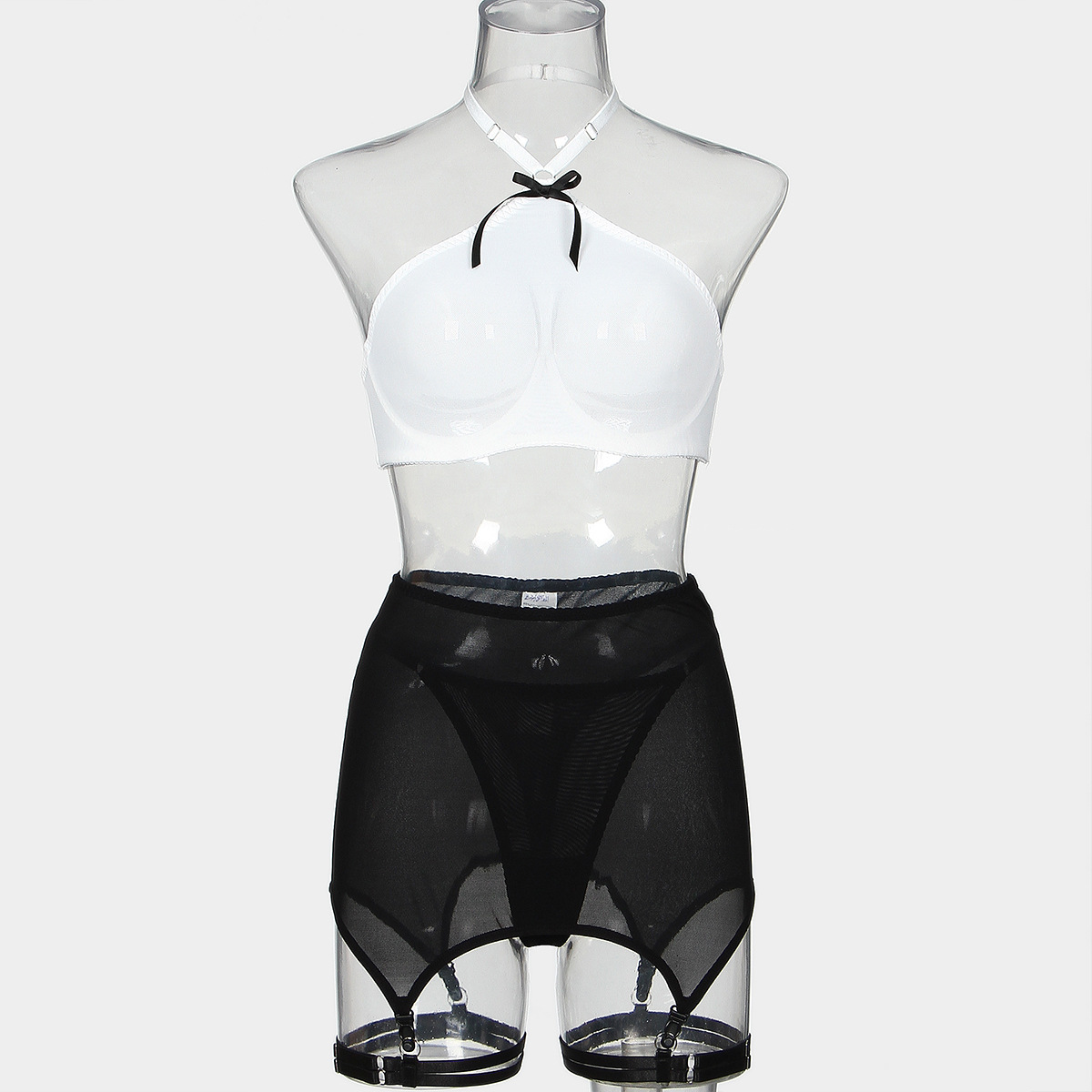 Title 3, Passion Sheer Mesh Short Skirt Four-piece Set