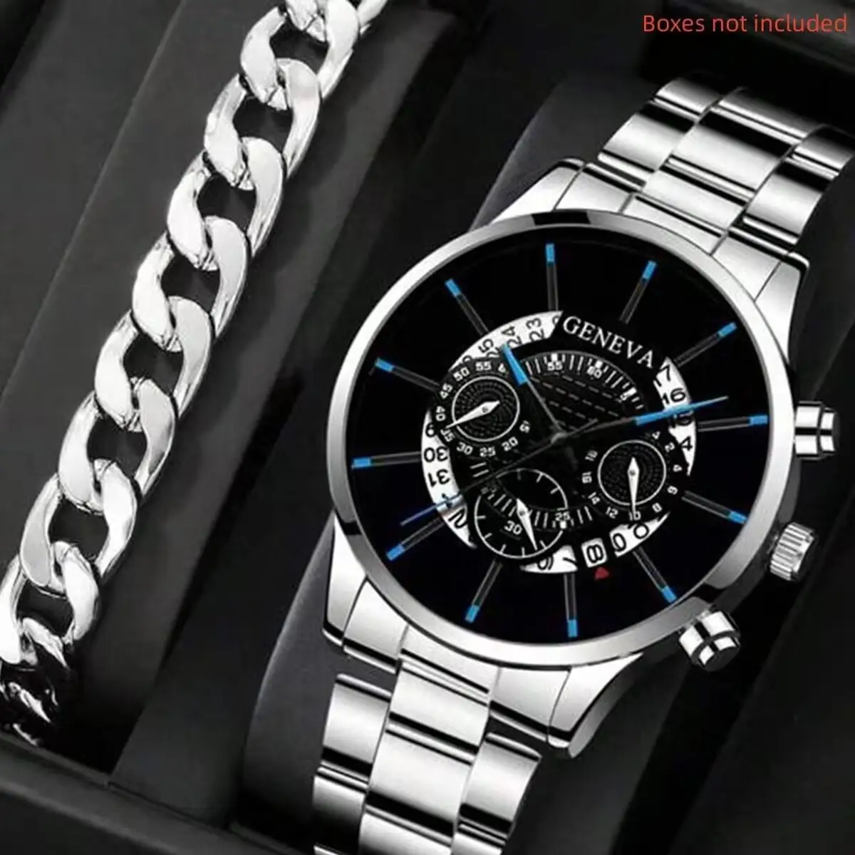 Calendar Steel Watch Men's Large Dial Quartz Watch Men's Watch