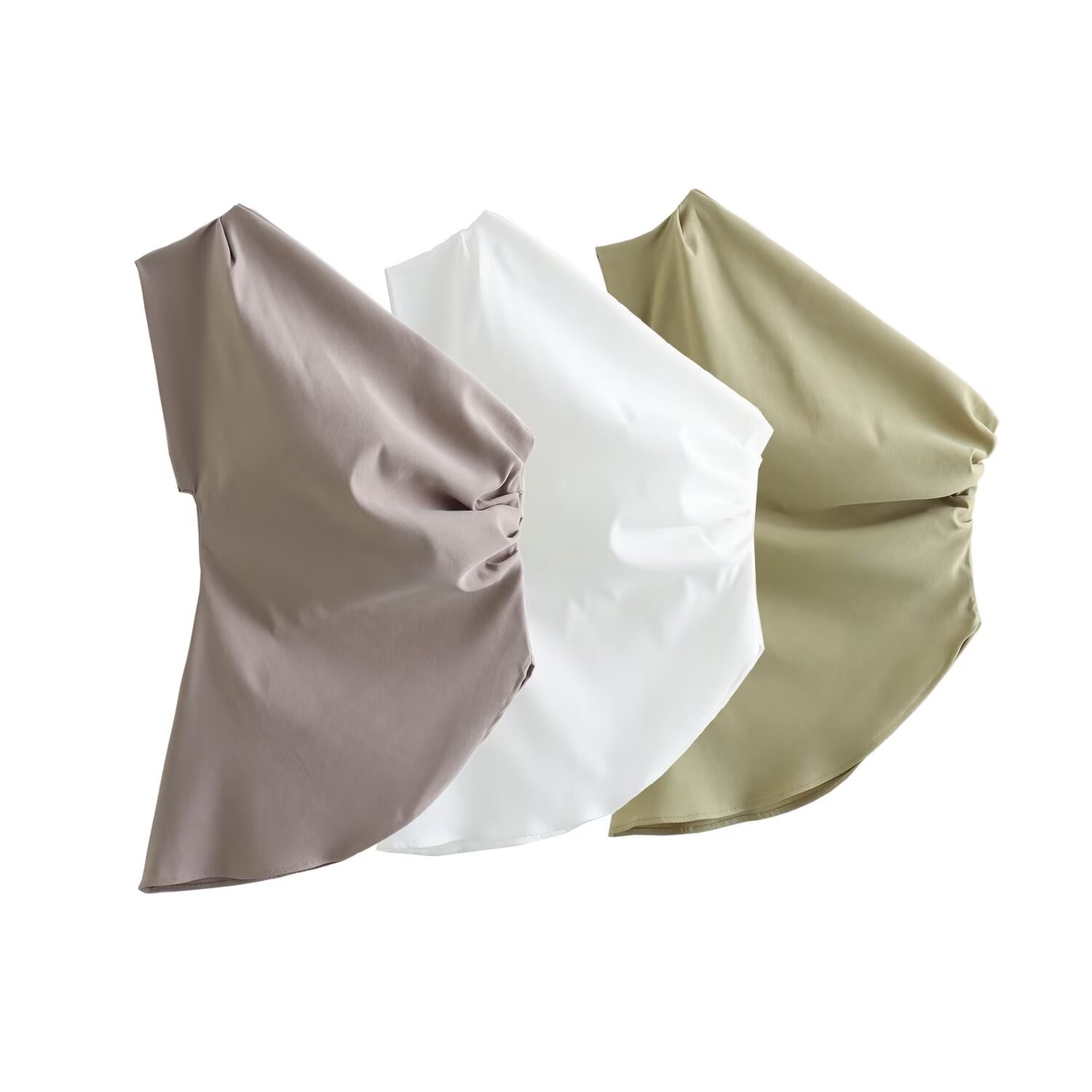 Sexy Off-the-shoulder Pleated Asymmetric Top