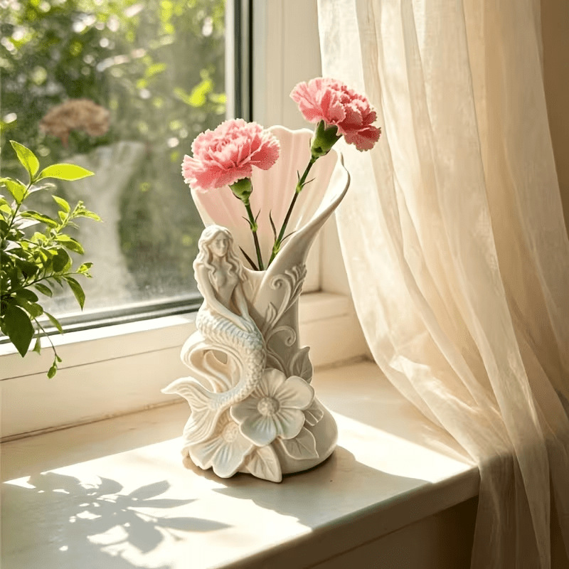 New 3D-printed Mermaid Shell Vase Container