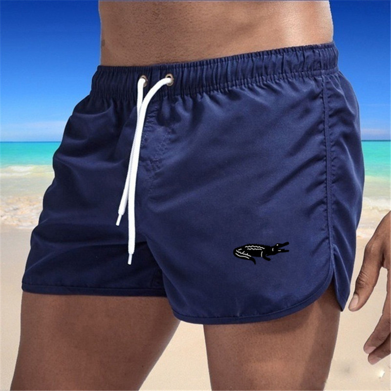 Mens Fashionable Beach Shorts Polyester Multi-Color Sports Three-Quarter-Length Shorts 4