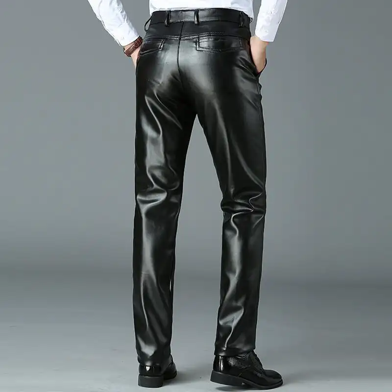 Springautumn Lightweight Cold-resistant Straight-leg Plus-size Pants For Menwaterproof Windproof And Lined With Fleece