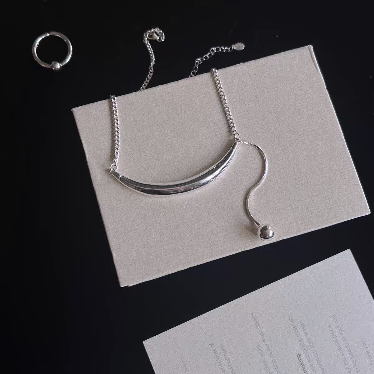 Trendy Geometric Curved Titanium Steel Necklace
