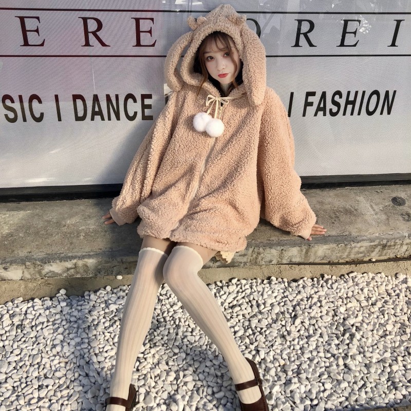 Title 9, Rabbit ears hooded loose sweater women