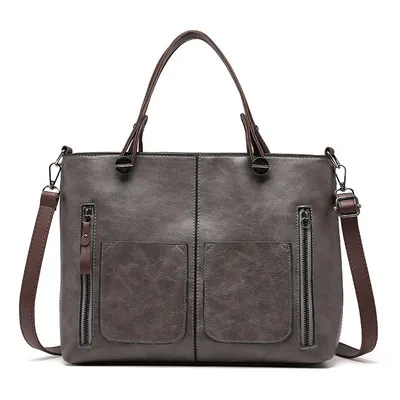 Women's Large capacity Retro Tote Bag Simple Crossbody Bag Gray - Shop at LoveMi