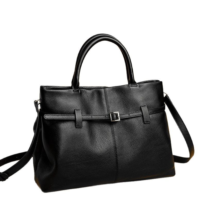 Womens Genuine Leather Handbag Large-capacity Tote Bag