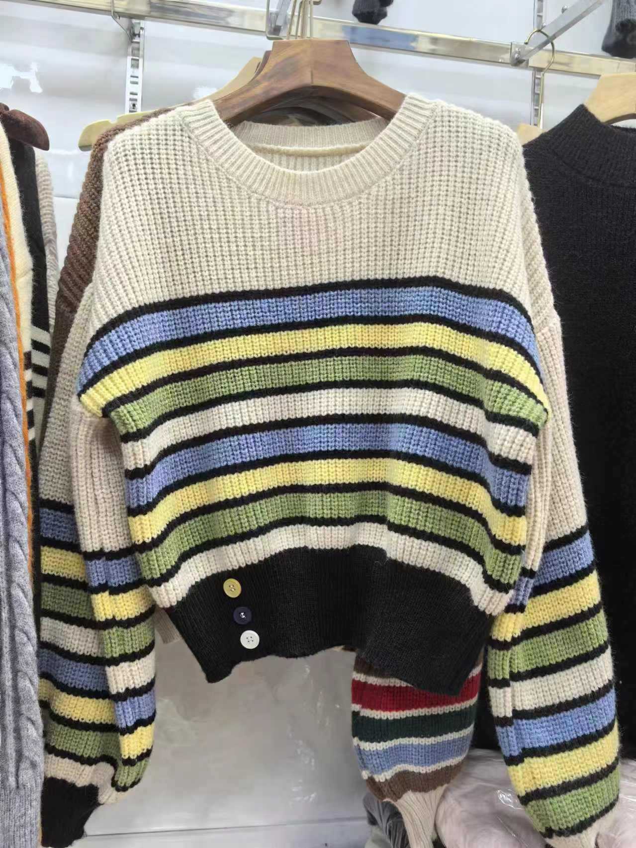 Title 4, Color Vintage Stripe Crew Neck Pullover Sweater...