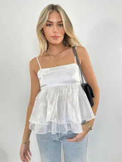 Women's French Princess Style Pure Colour Tube-top Sling Fashion Ruffles Inner Wear Blouse - White - View 1