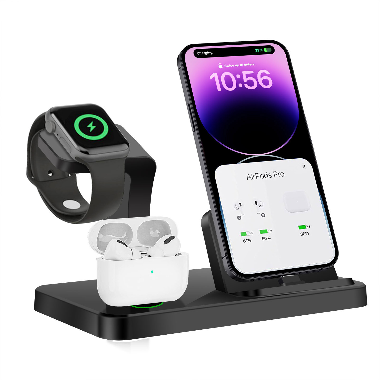 New Vertical Three-in-one Charger Watch Wireless Charger Direct Charging - Image 11