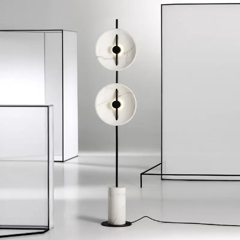 White Marble Living Room Floor Lamp Art Bedroom