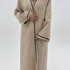 Turkey Dubai Autumn And Winter Cardigan Dress - Khaki - View 1