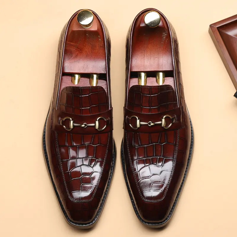 Metal-Embellished Business Mens Dress Shoes