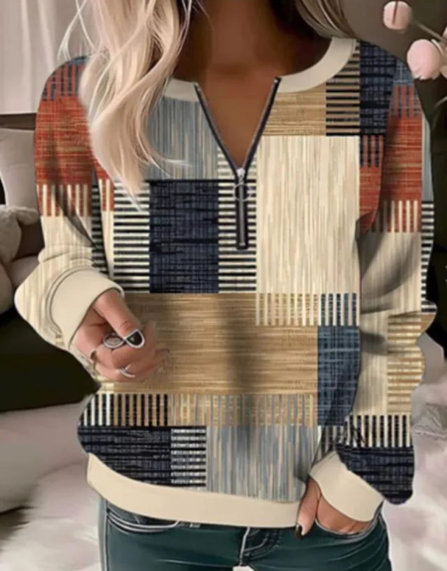 Long Sleeve Loose Sweatshirt Women Picture Color M - Shop at LoveMi