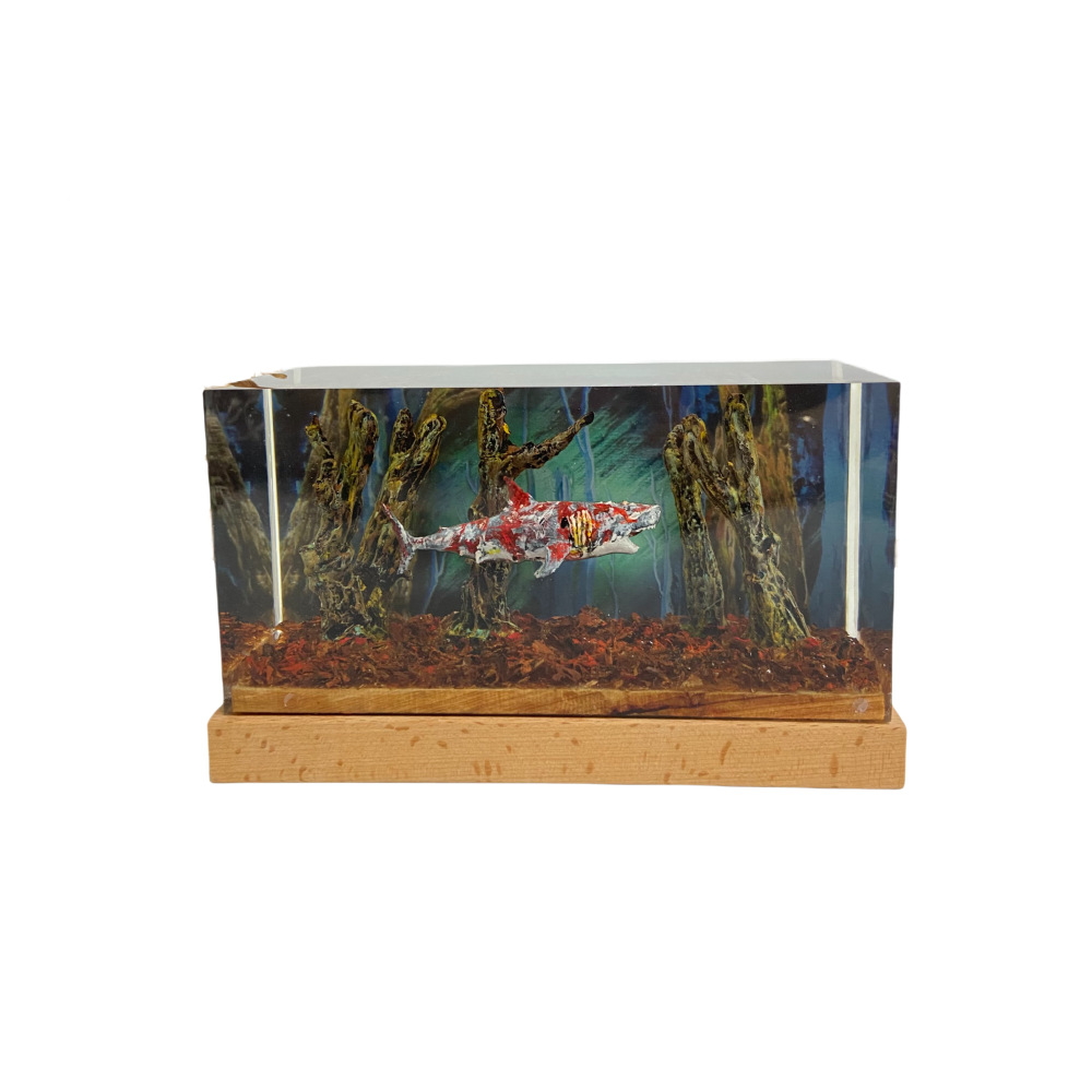 Resin Zombie Shark Night Light - Horror Rotten Forest