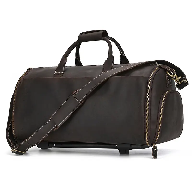 Crazy Horse Leather Trolley Bag 22-inch Large