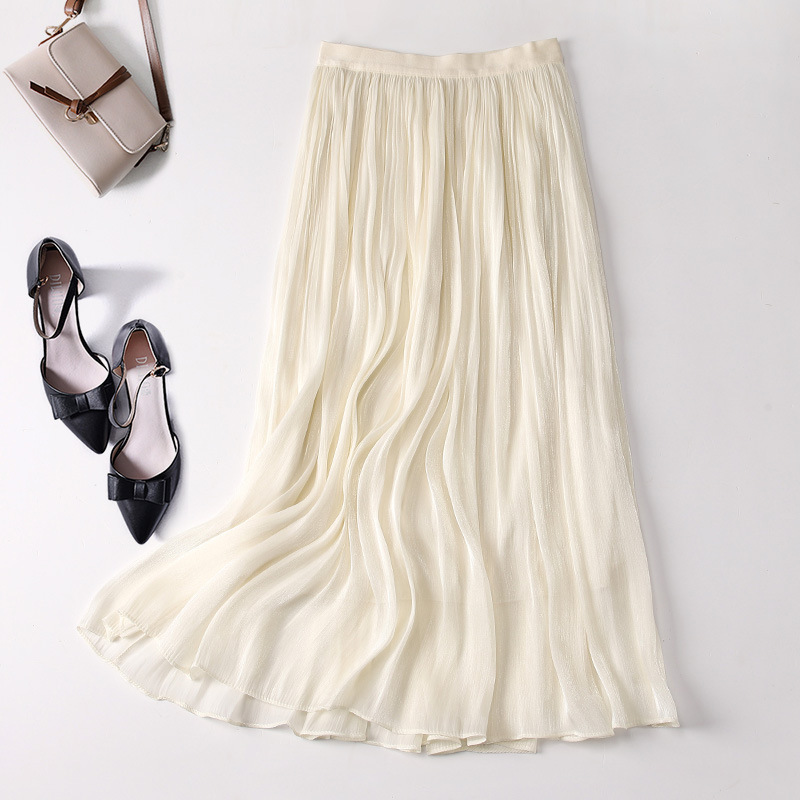 Slim Slimming Mid-length Elegant Pendant Summer Elastic Skirt