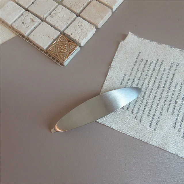 South Korea Chic Cold Wind Graceful Geometric Square Metal Barrettes Silver Oval Clip - Shop at LoveMi
