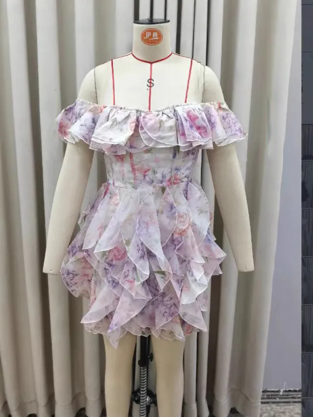 French Floral Sweet Style Printed Dress Pink - Shop at LoveMi