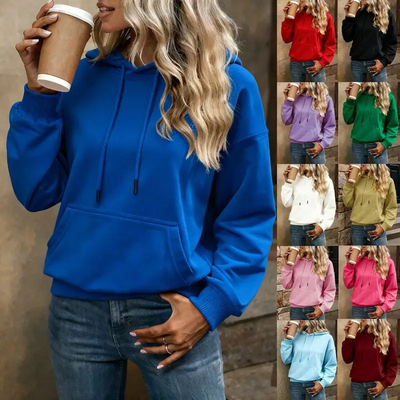 Womens Loose-Fit Oversized Long-Sleeve Hoodie