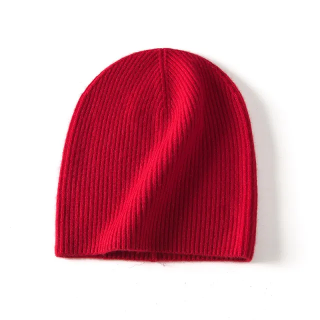 Pure Cashmere Knitted Wool Hat All match Bag Cap Sleeve Cap All match Casual Shopping Cashmere Hat Red - Shop at LoveMi