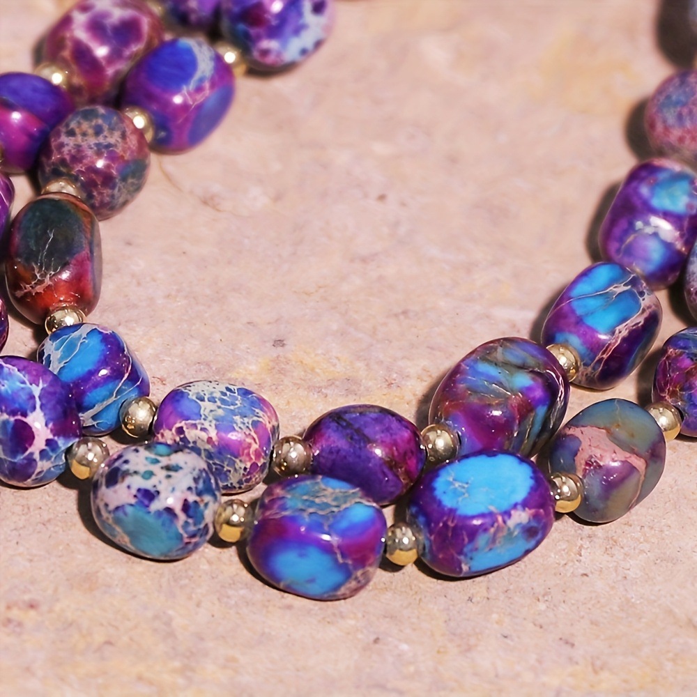 Fashionable And Elegant Necklace Featuring Purple Natural Stones