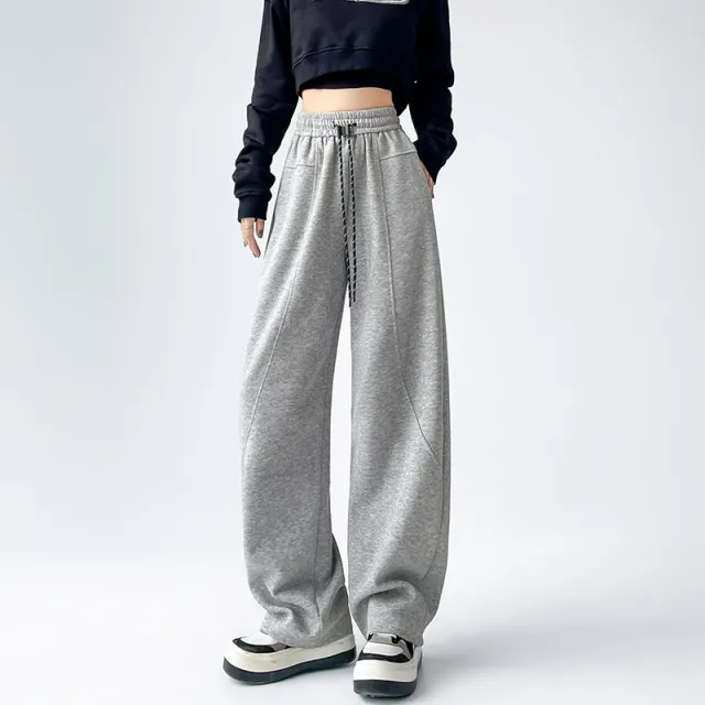 Ankela Casual Sweatpants Fleece lined Thickened Light Gray - Shop at LoveMi