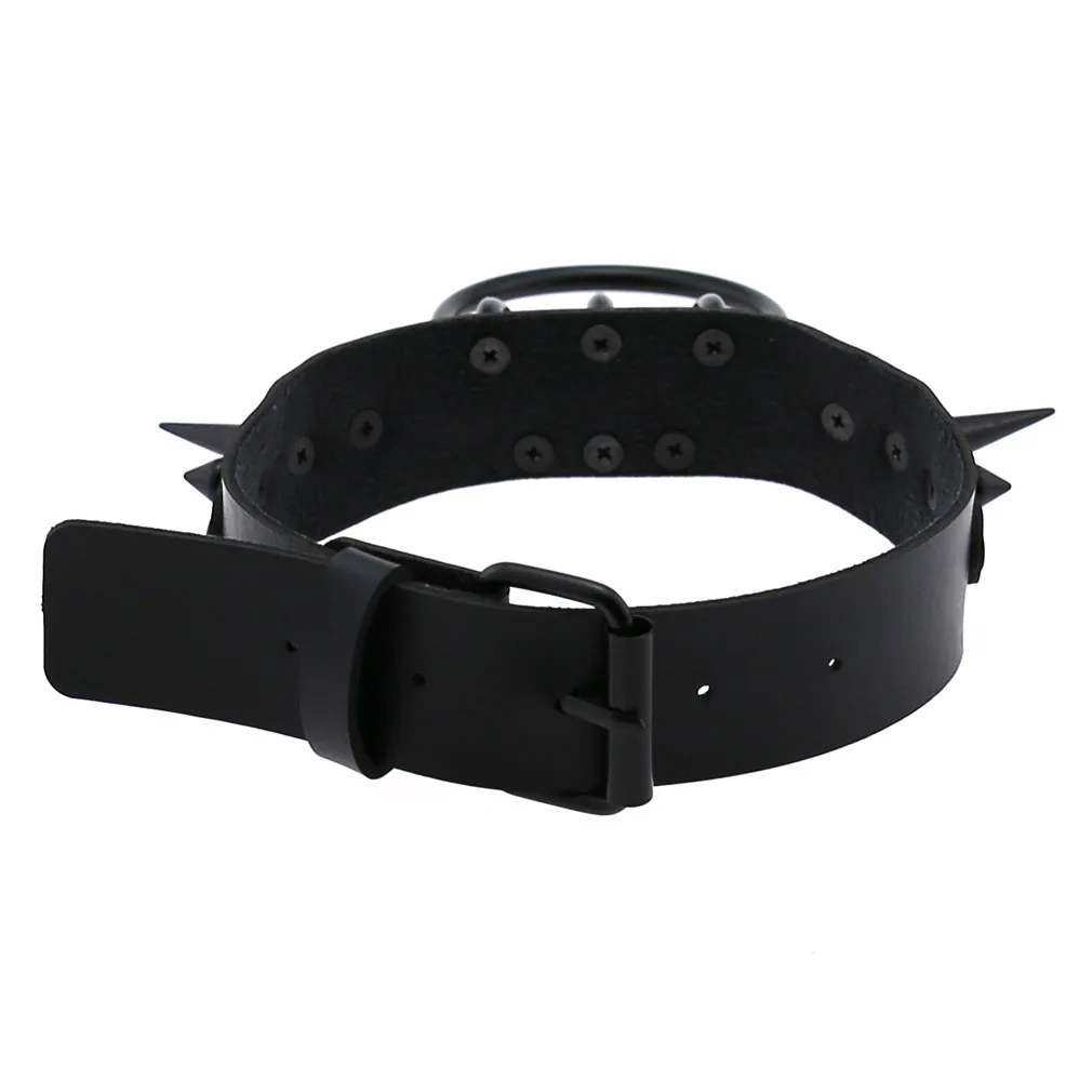 Title 7, Punk Choker Rivet Buckle Spike Collar Necklace ...