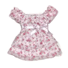 Sweet Girl Puff Sleeve Princess Super Beautiful Pettiskirt Top - Pink - View 1