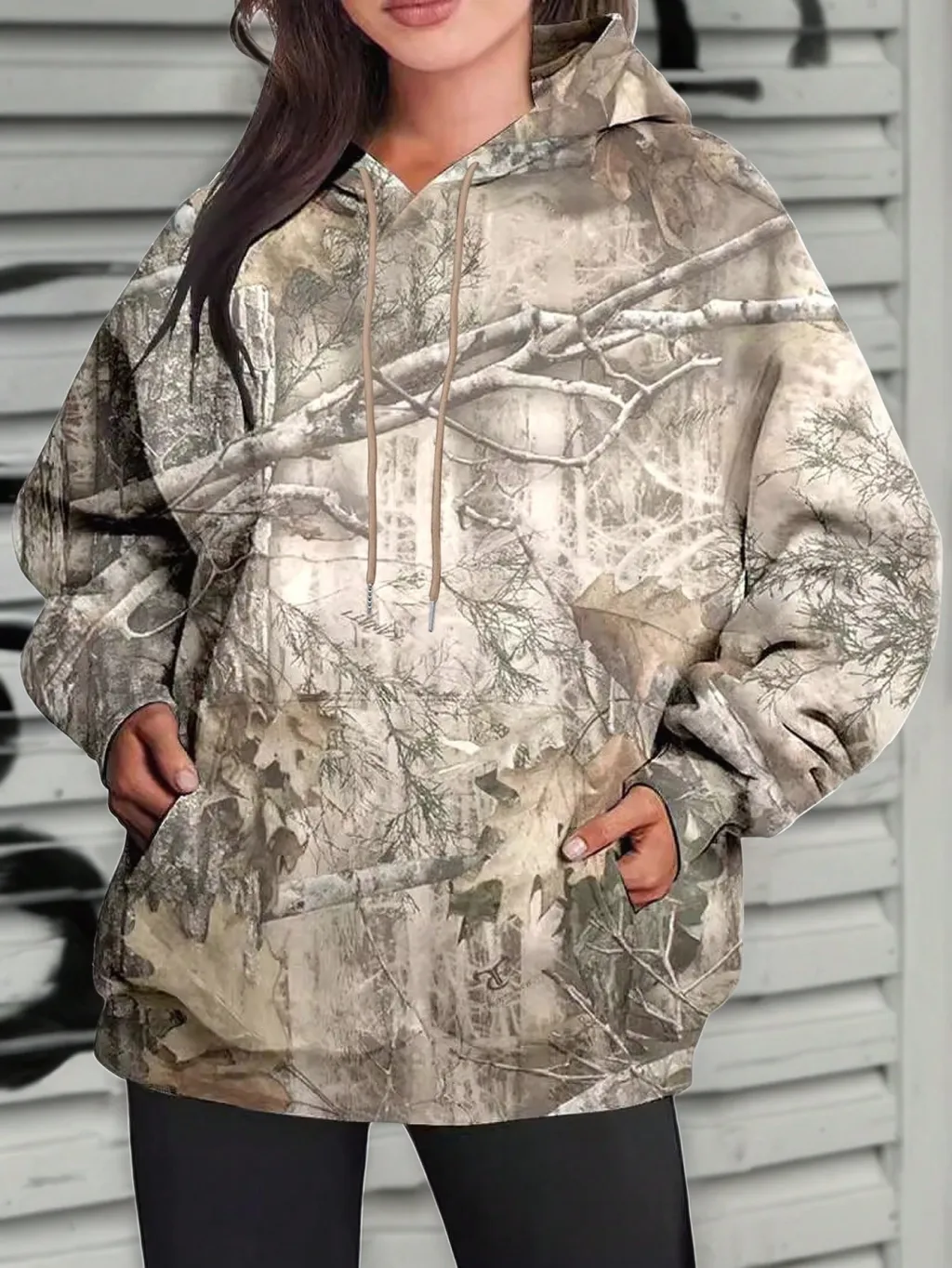 Hoodie Long Sleeve Jungle Maple Leaf Branches - Color 6