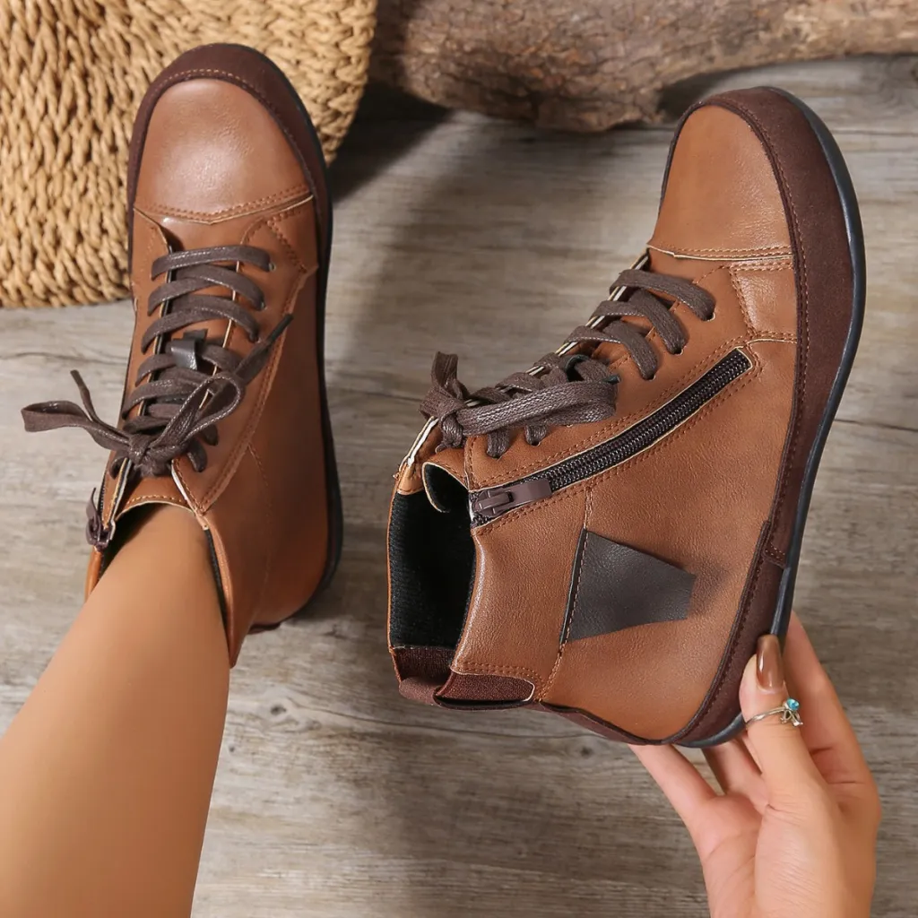 Barefoot Boots Fleece-lined Snow Ankle Boots - Brown