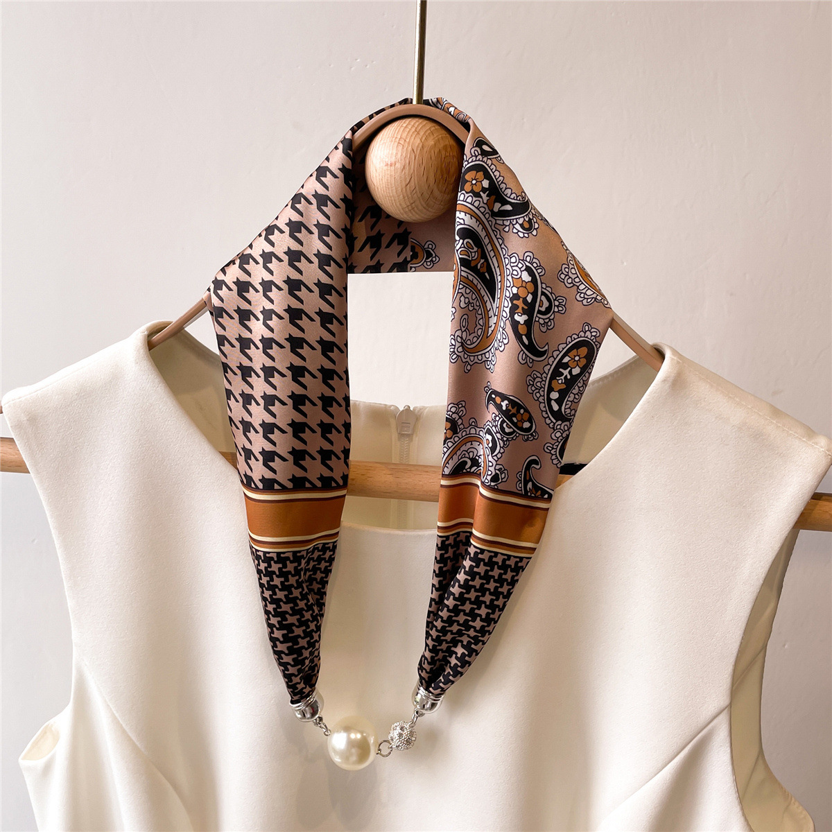 Magnetic Snap Silk Scarf 11