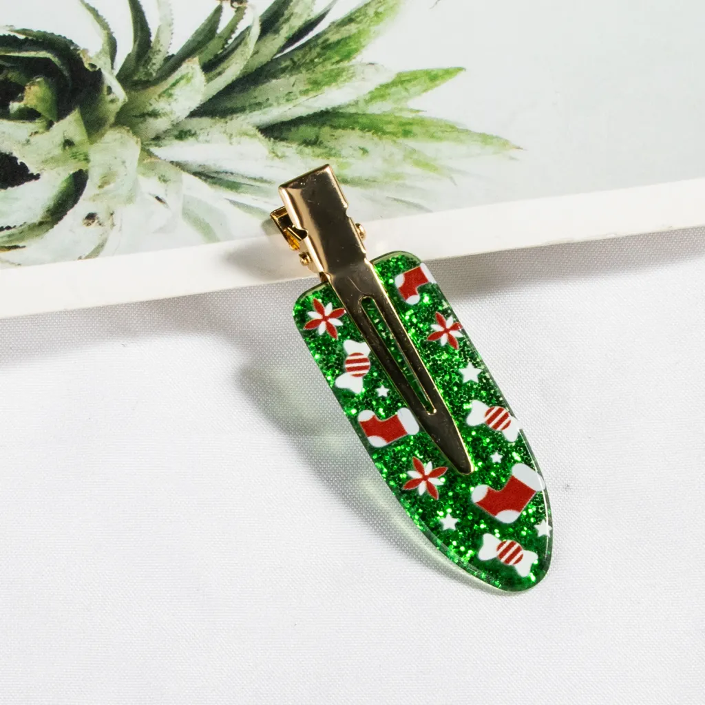 Christmas Themed Elk And Bear Cookie Hair Clips - Socks