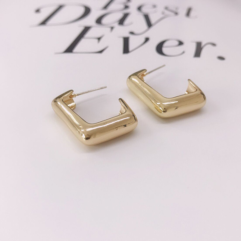Ear Clip Geometric Exaggerated Atmospheric Glossy Box Metal