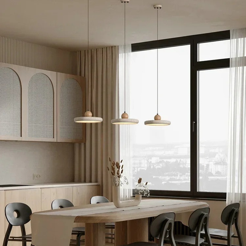 Modern Minimalist Yellow Cave Stone Pendant Light