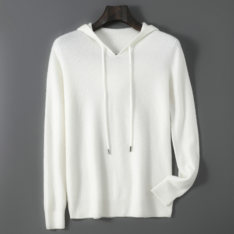 Mens Relaxed-fit Hooded Sweatshirt With Long Sleeves For Casual Wear