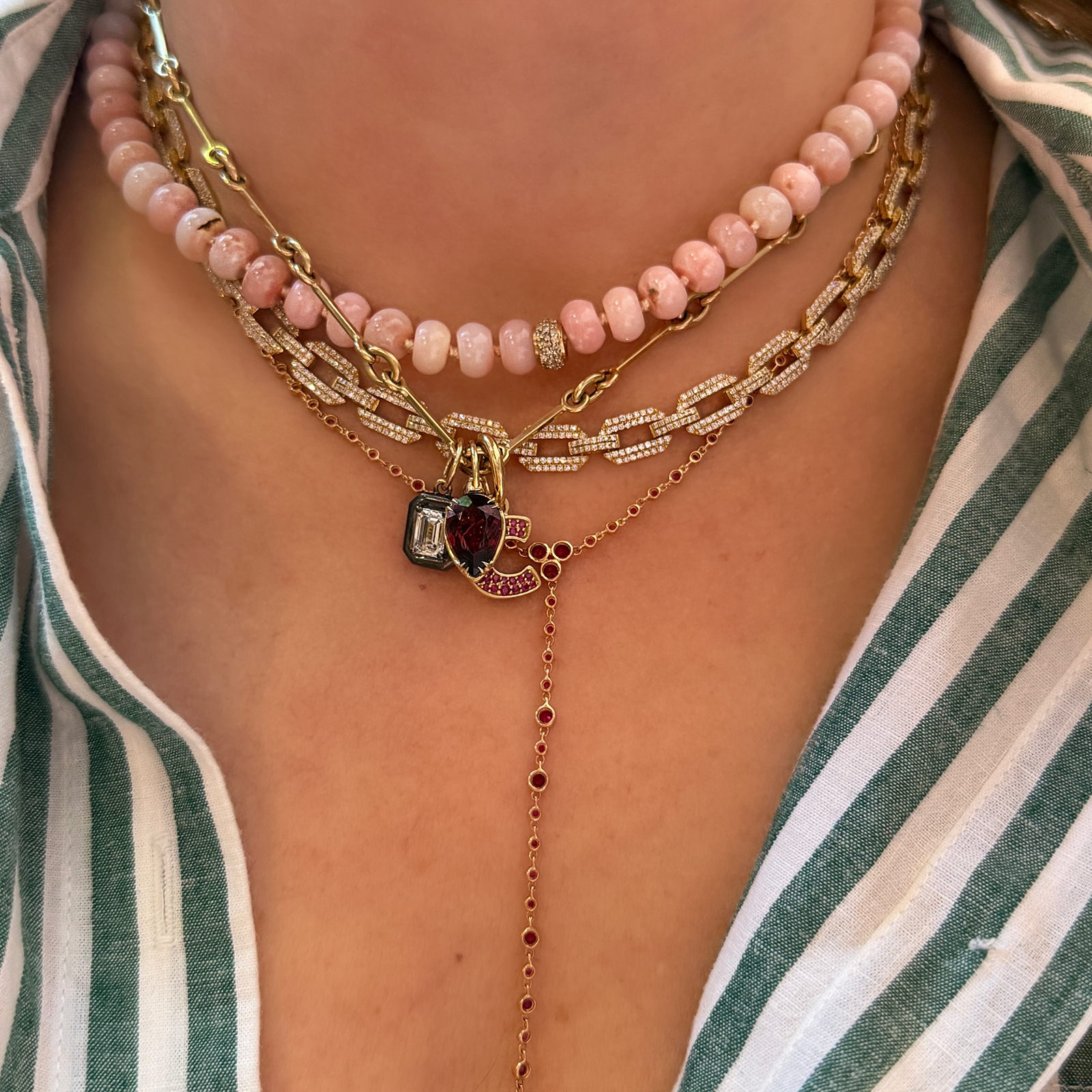 Colorful Zircon-inlaid High-end Necklace Pendant