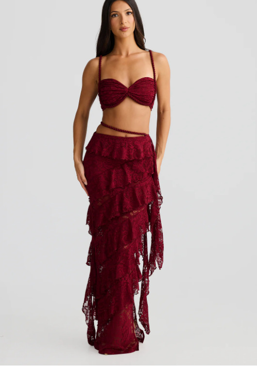 Beach Vacation Style Pure Desire Suit Women's Lace Sheath Skirt