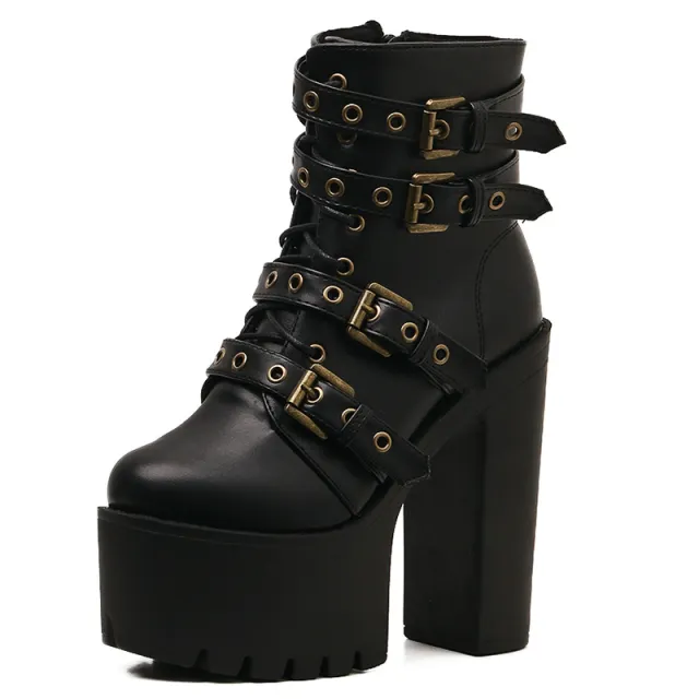 Autumn Winter Sexy Nightclub Platform Martin Boots Black - Shop at LoveMi